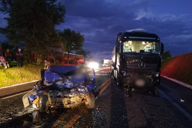 Grave acidente foi registrado no começo da noite de segunda-feira 