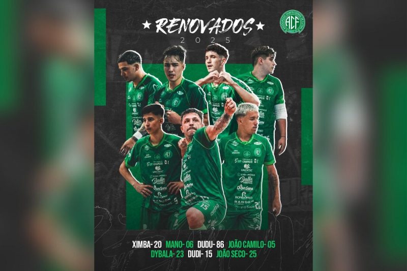 Chapecoense Futsal anuncia renovação com sete jogadores para Temporada de 2025