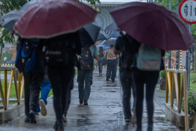 Presença de frente fria vai obrigar os catarinenses a saírem de casa com seus guarda-chuvas neste fim de semana - Foto: Germano Rorato/ND