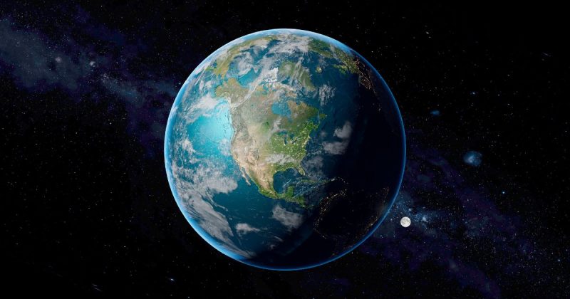 Planeta Terra em espaço 