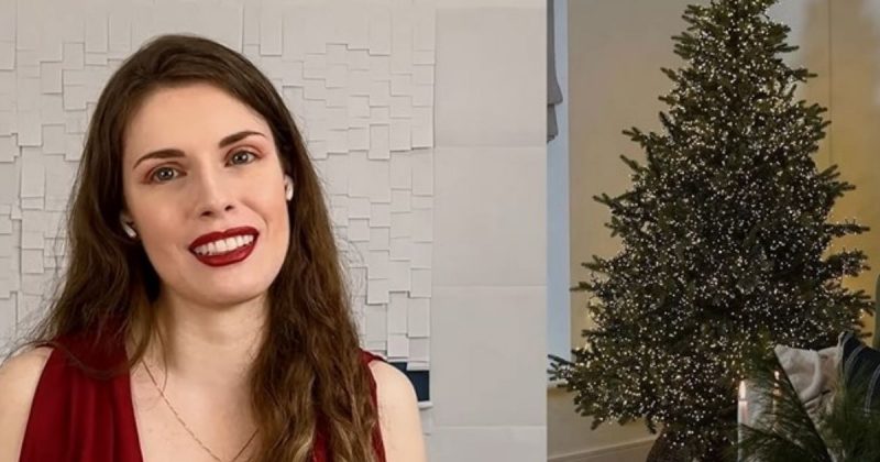 Print de vídeo de arquiteta falando sobre decoração de Natal minimalista