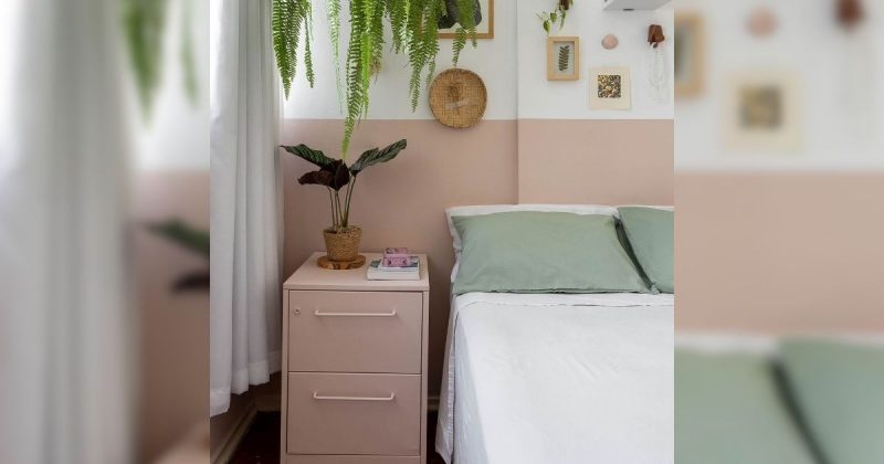 Quarto com decoração em tons pastéis