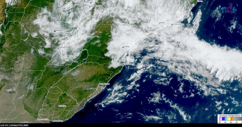 imagem de satélite da LabClima que avalia risco de enchente no Litoral Norte 