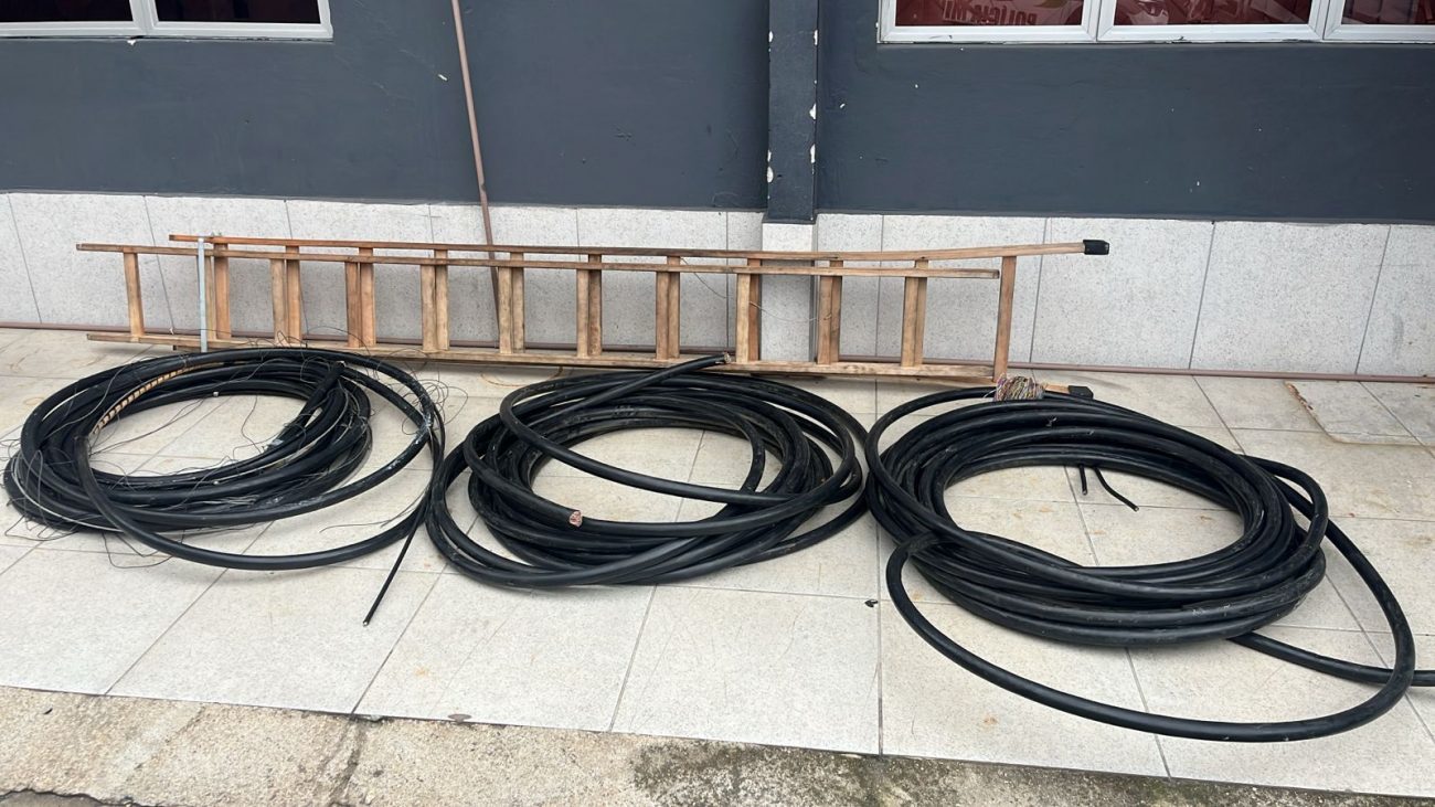 Fios apreendidos em ação da PMSC