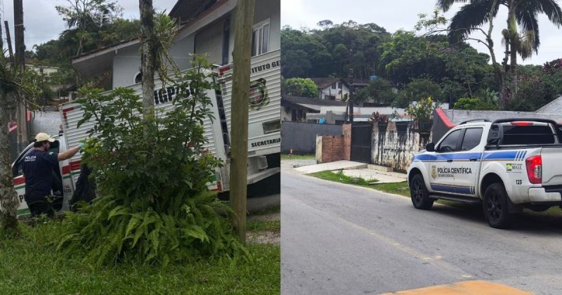 Local onde idosa foi encontrada morta com tesoura cravada no pescoço em São Francisco do Sul