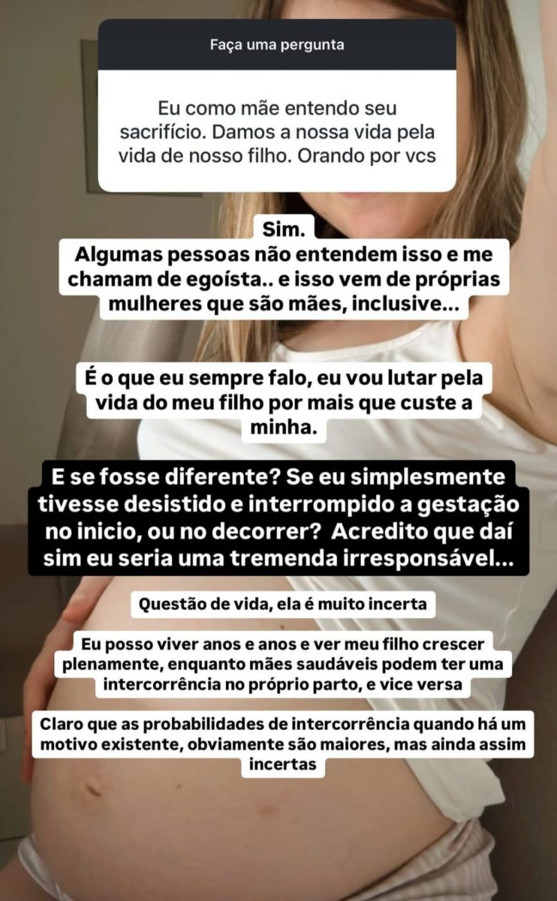 Isabel fala sobre como está sendo passar por essa gestação - Reprodução/@isabelvelosoo/ND