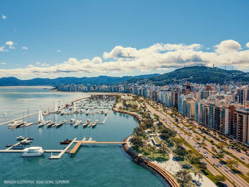 Projeto da Marina da Beira-Mar Norte: será que finalmente sai do papel em 2025? - Foto: NTV e Ark7 Arquitetos/Reprodução/ND