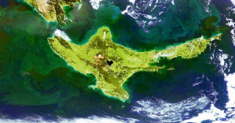 Imagem do oceano verde 