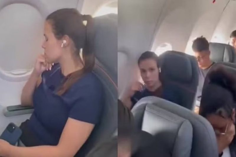 Imagem de Jennifer Castro sentada em banco de avião