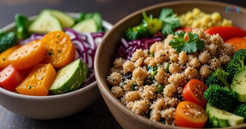 Imagem mostra uma salada, uma das receitas ricas em vitaminas do complexo B