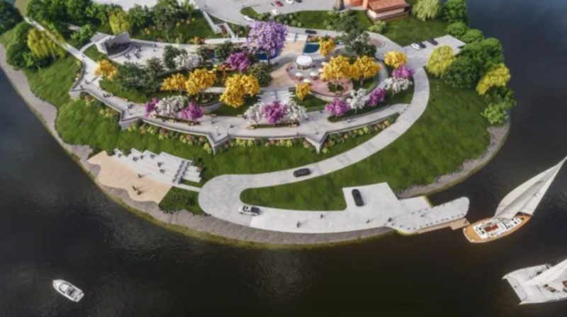 A imagem mostra o projeto de revitalização da Prainha.