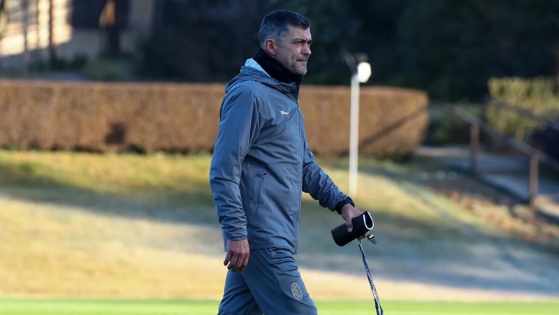 Sérgio Conceição no primeiro treino no Milan