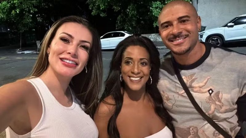 Andressa Urach com ex-marido e ex-sogra 