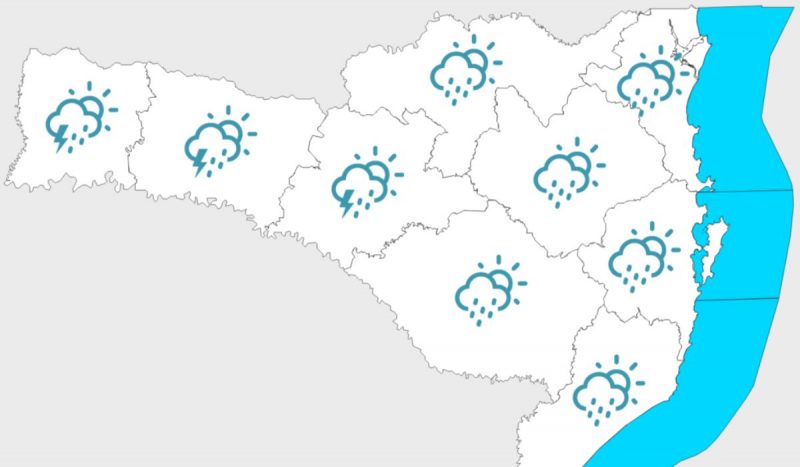 Chuvas localizadas atinge SC na quinta-feira (19)