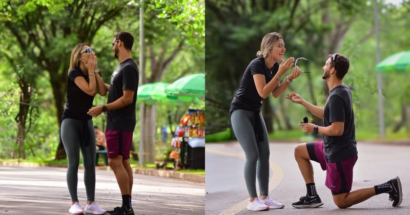 Pedido inusitado feito por goleiro do Corinthians à namorada durante corrida no parque