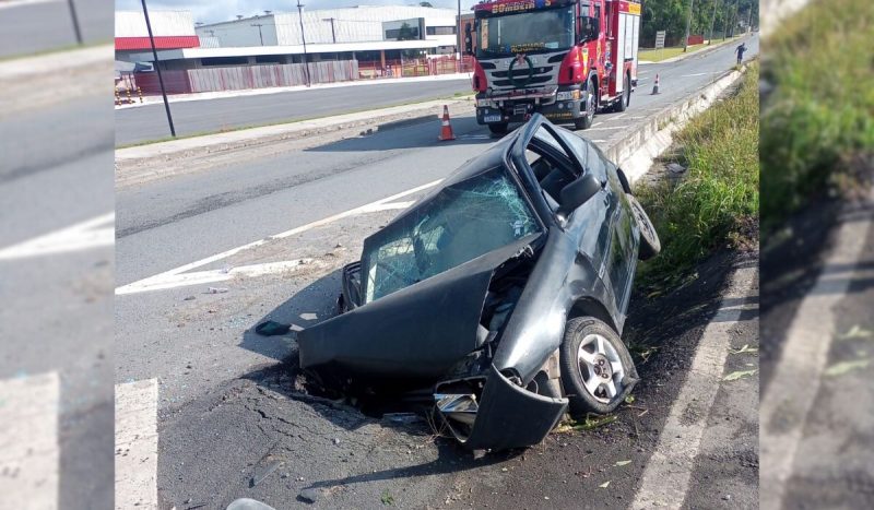 Acidente na BR-470 deixa bebê de seis meses e três adultos feridos