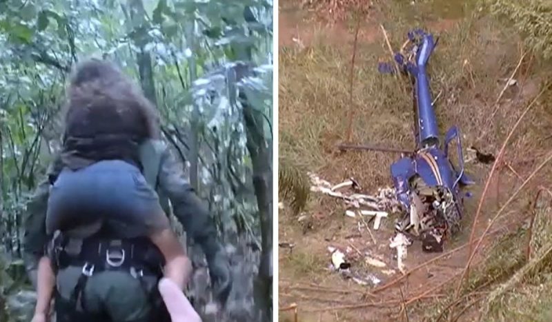 Adolescente que estava em helicóptero que caiu em SP foi resgatada e levada nas costas pelos socorristas 