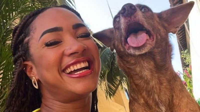 Pets dos participantes do BBB 25: cachorrinha ao lado de Aline 