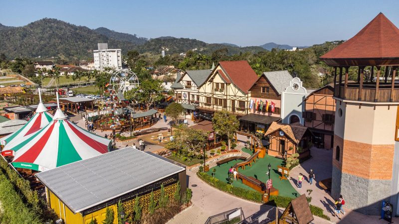 Foto de visão área da Festa pomerana 