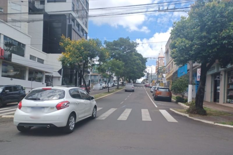 Rua bloqueada em Chapecó