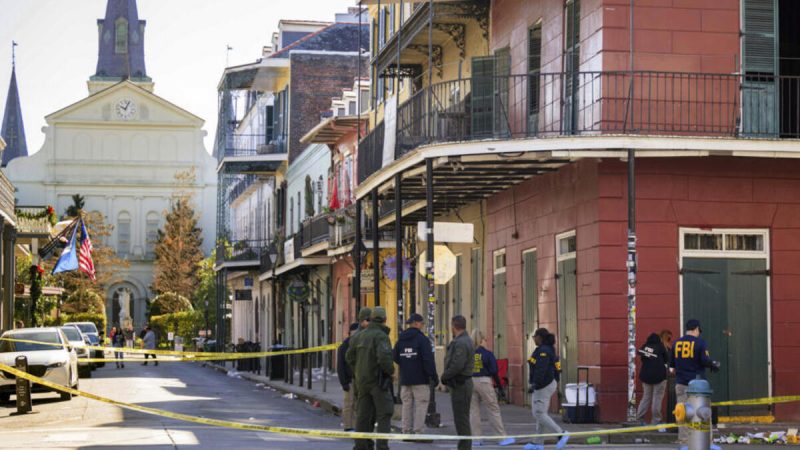 Local onde ocorreu o atentado em Nova Orleans