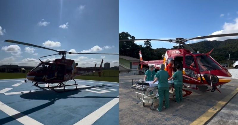 Bebê é encontrada afogada em caixa d’água e levada a hospital de SC por helicóptero