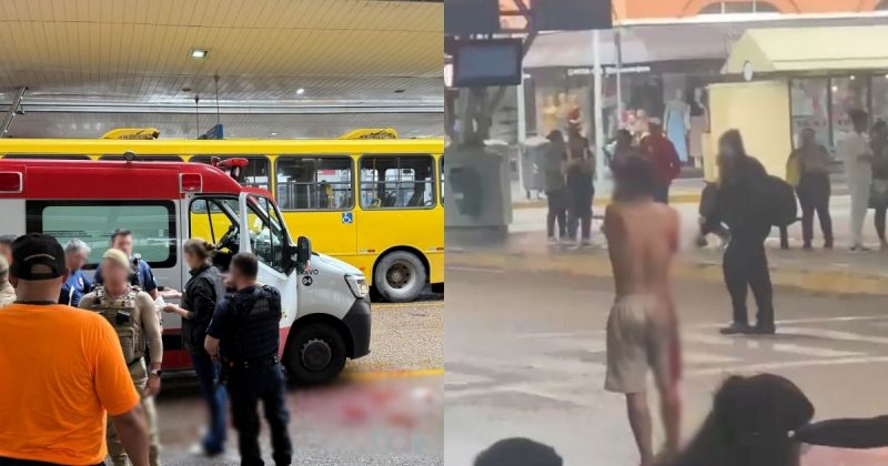 Briga termina com homem esfaqueado em terminal de ônibus de Joinville