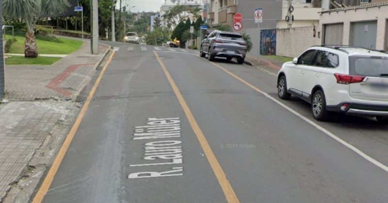 Rua Lauro Müller, no Centro de Criciúma, local em que o crime foi registrado