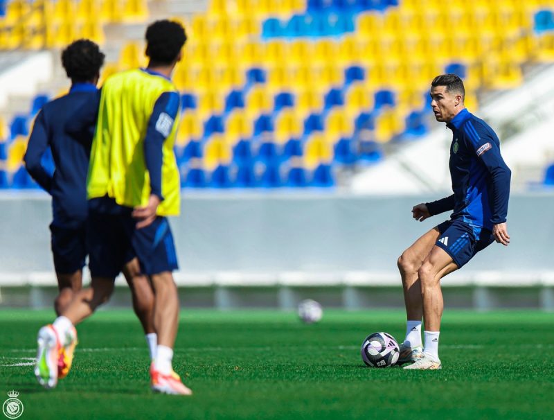 Cristiano Ronaldo em treino do Al-Nassr