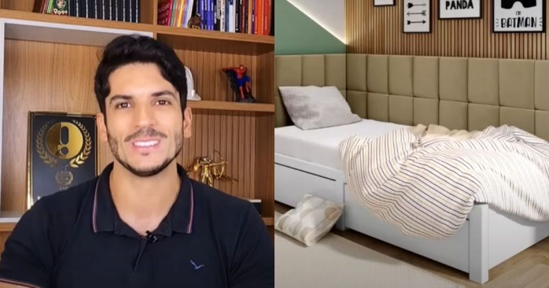 Ralph Dias dando dicas de como decorar um quarto de solteiro pequeno