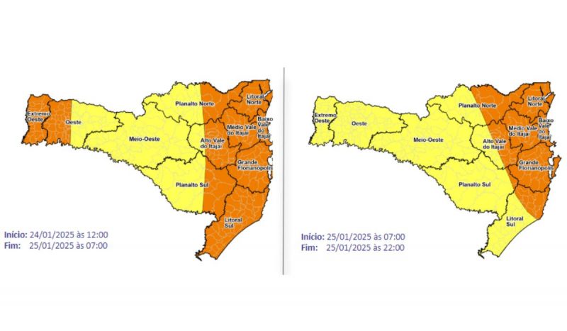 Oeste e litoral serão as áreas mais atingidas pelas chuvas