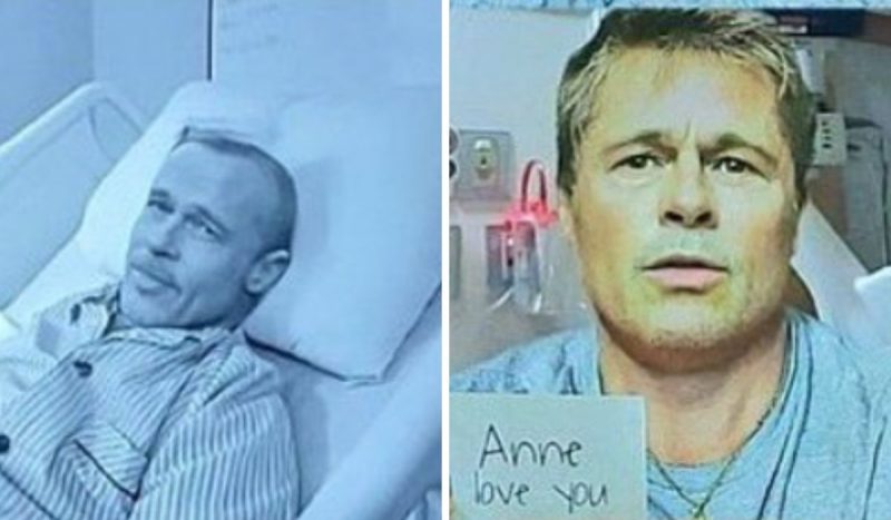 Imagens geradas por IA de Brad Pitt em um quarto de hospital