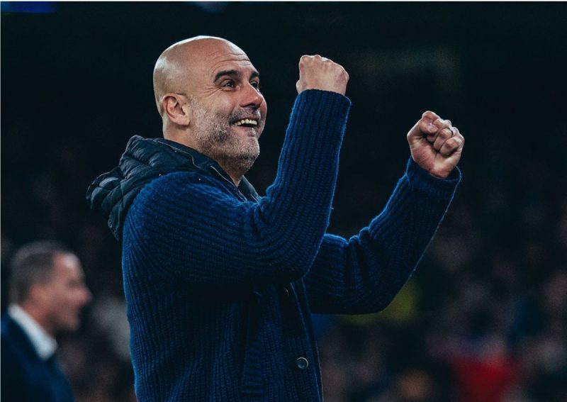 Guardiola vibra em jogo do Manchester City