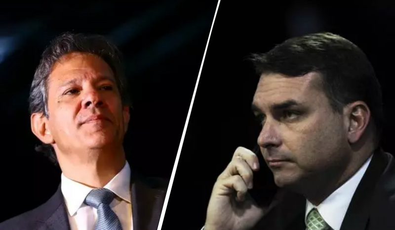 Haddad afirmou que esquema de rachadinhas de Flávio Bolsonaro foi descoberto graças à fiscalização da Receita Federal - Foto: Marcello Casal Jr/Agência Brasil/Beto Barata/Agência Senado/ND