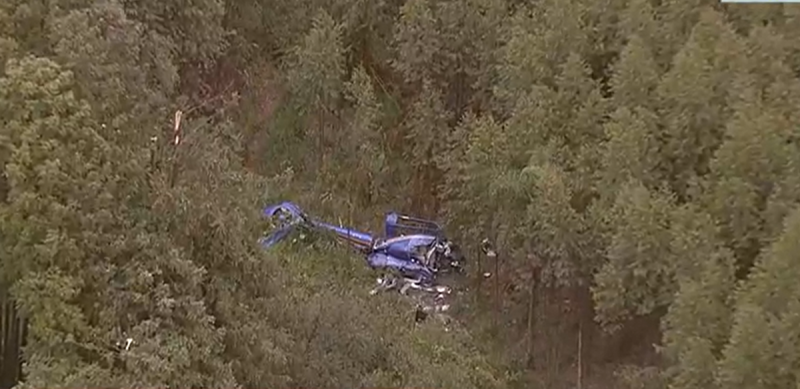 Helicóptero que caiu em SP: acidente ocorreu na noite de quinta-feira (17), no Morro do Tico Tico