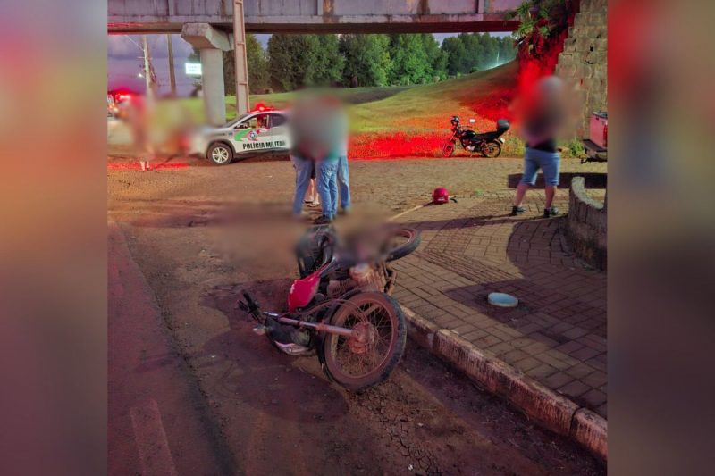 Motociclista teve ferimentos graves em Guatambu