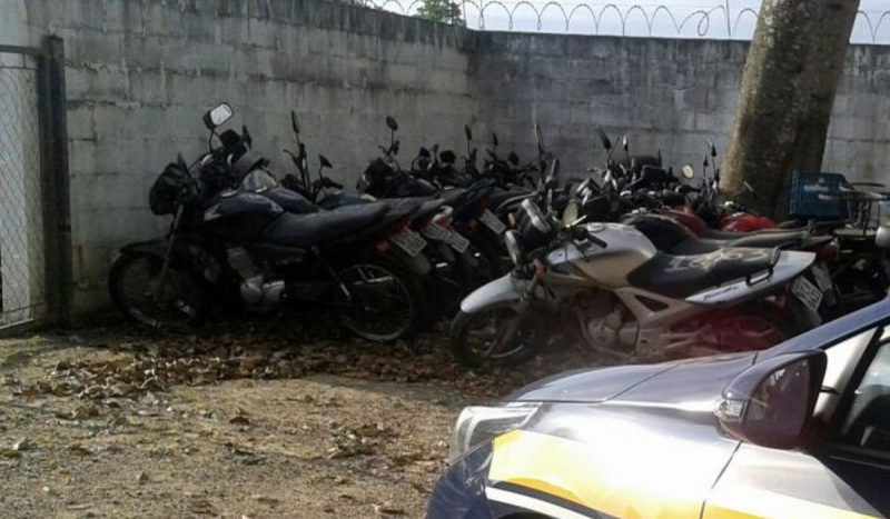 Motocicletas para leilão na PRF