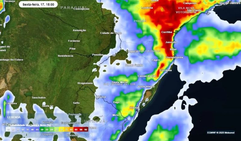 Fluxo de unidade chega no Sul do Brasil e traz chuvas intensas neste verão