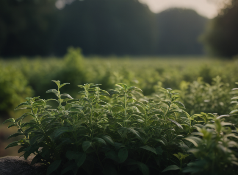 Tempero cheio de colágeno (orégano ainda plantado na terra)