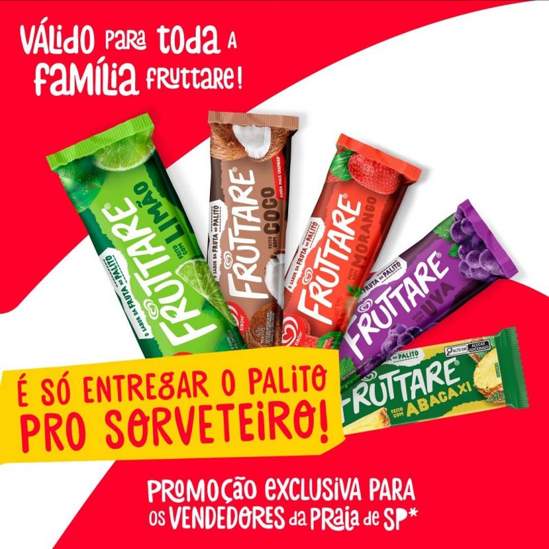 Picolés da linha Fruttare 