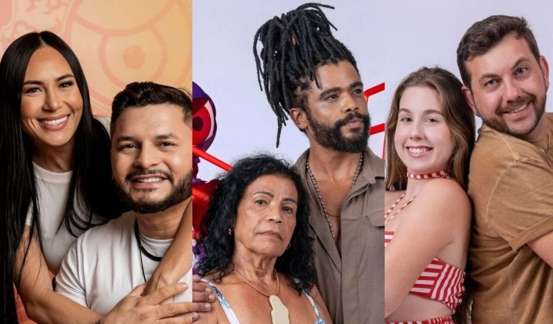 Arleane e Marcelo, Diogo e Vilma e Edilberto e Raissa, que estão no paredão do BBB 25 