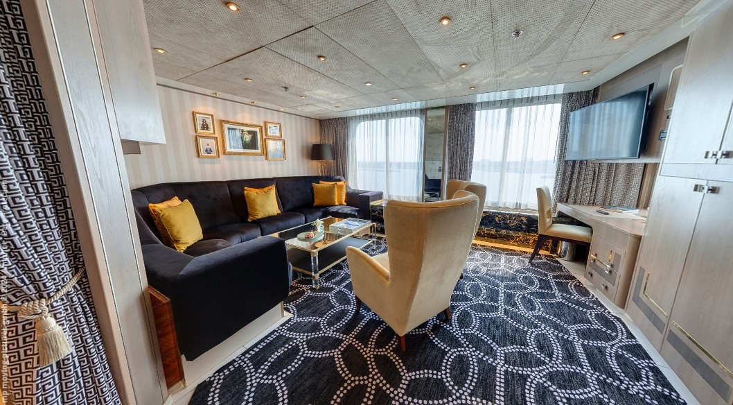 O Penthouse Suite é o maior e mais caro quarto da embarcação - Divulgação/Nicko Cruises/ND