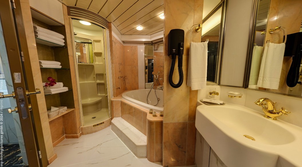 O Penthouse Suite é o maior e mais caro quarto da embarcação - Divulgação/Nicko Cruises/ND
