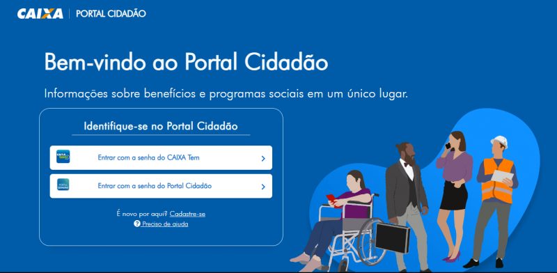 Print da tela inicial do site portal do cidadão 