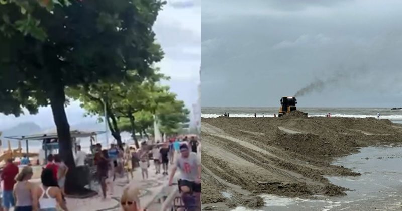 Praia pós chuvas em balneário camboriú