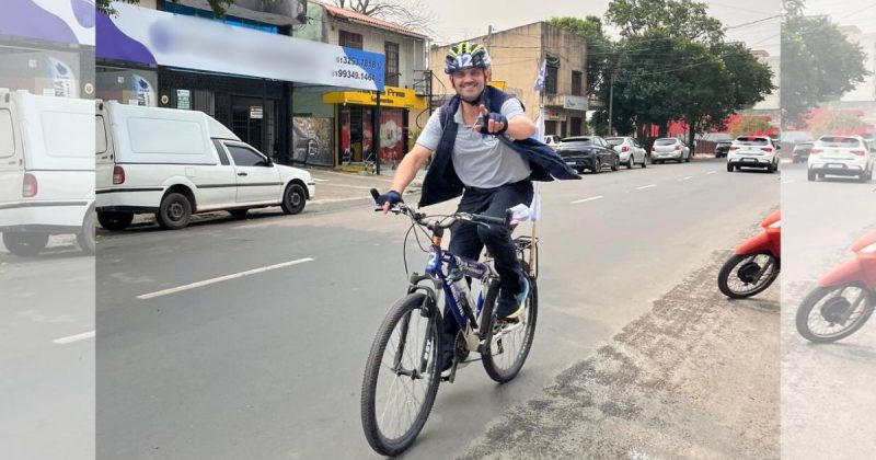 Prefeito de Guaíba pedala até SC para agradecer apoio 