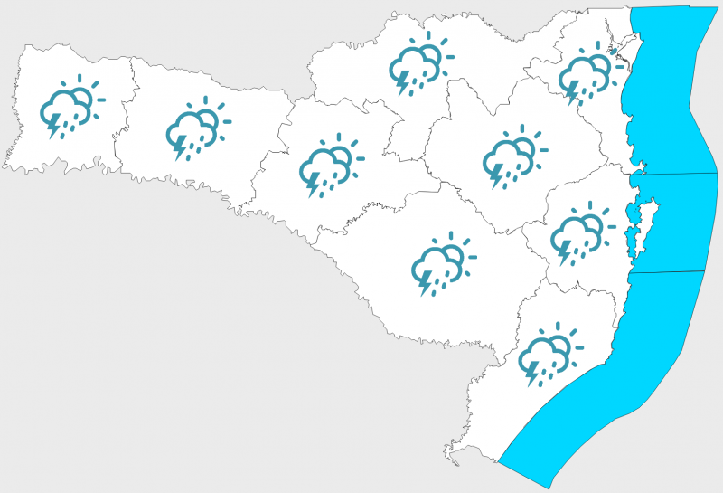 Os temporais devem aparecer entre a tarde e a noite