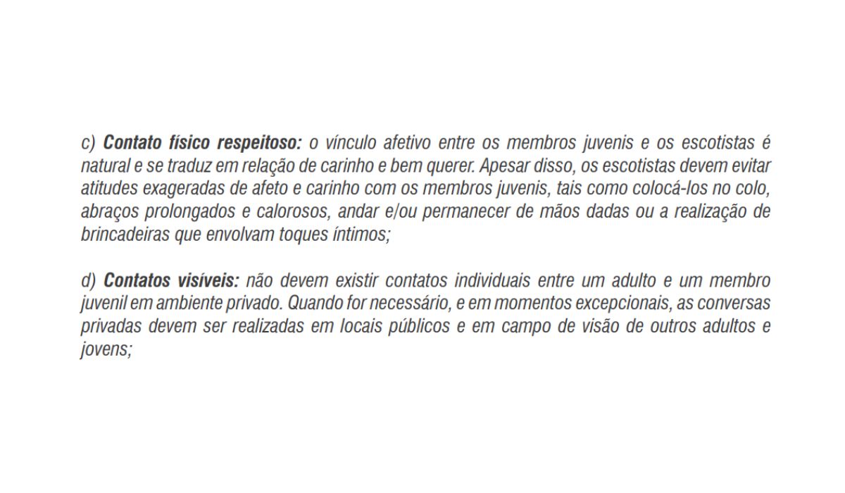 A União dos Escoteiros do Brasil tem regras rígidas acerca do contato entre adultos e crianças - Reprodução/Escoteiros do Brasil/ND