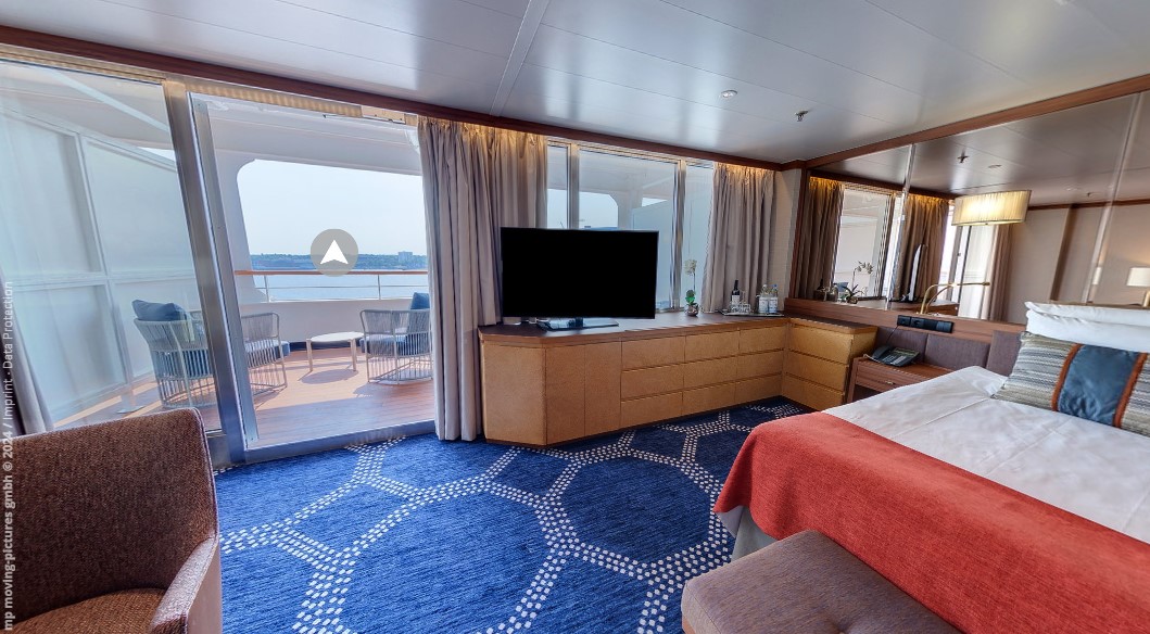 O Suite Balcony é o segundo quarto mais caro por causa do seu tamanho e a varanda com sua vista para o mar - Divulgação/Nicko Cruises/ND