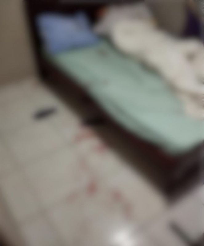 Jovens acionaram a PM antes de tentar matar ex-padrasto, agredido no quarto, que ficou sujo de sangue